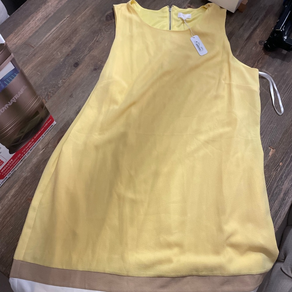NWT Charming Charlie’s yellow and brown dress